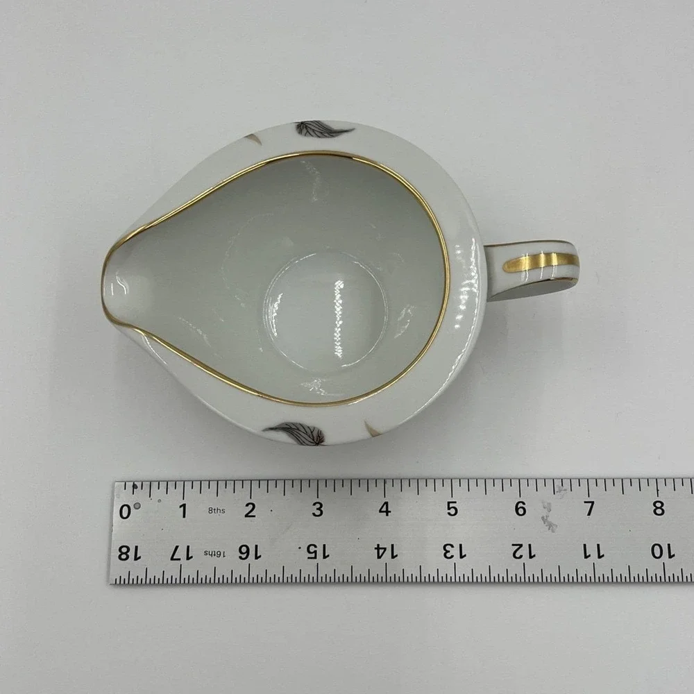 Noritake China Arden 5603 Creamer‎ Vintage White Gold Floral Porcelain Japan